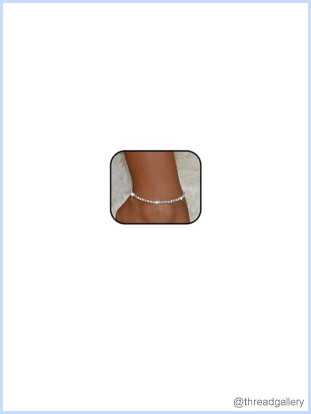 Women's Silver Anklets Adjustable Rhinestone Zircon Summer Foot Jewelry